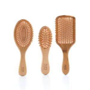 Bamboo Wood Hair Brush Set of 3